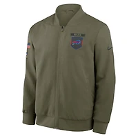 Men's Nike Olive Buffalo Bills 2025 Salute to Service Sideline Full-Zip Bomber Jacket
