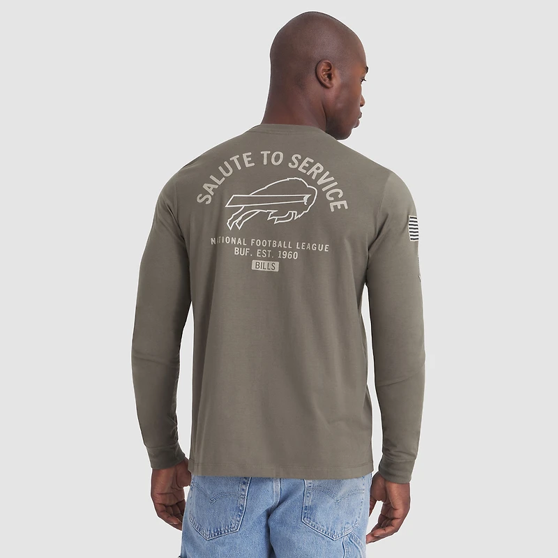 Men's Nike Olive Buffalo Bills 2025 Salute to Service Sideline Long Sleeve T-Shirt