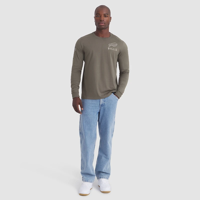 Men's Nike Olive Buffalo Bills 2025 Salute to Service Sideline Long Sleeve T-Shirt