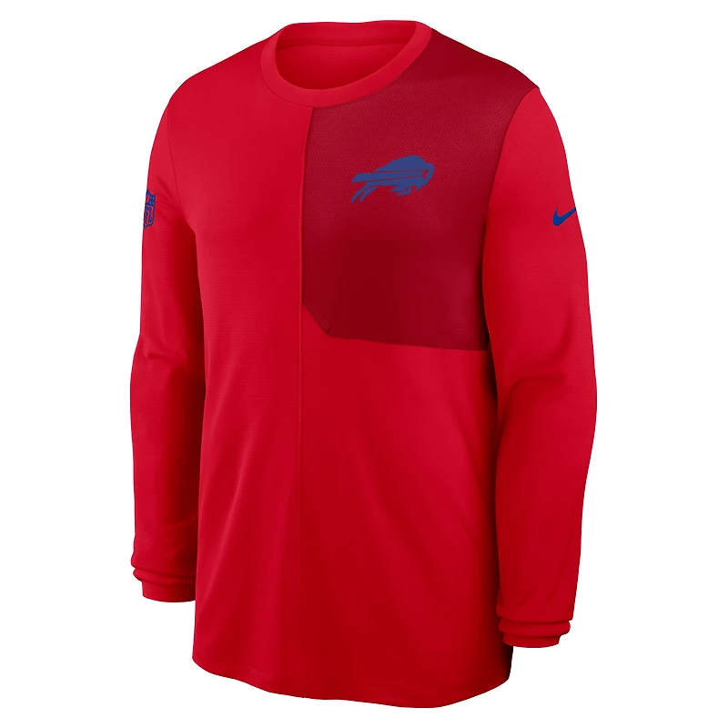 Men's Nike Red Buffalo Bills Sideline Coach UV Dri-FIT Long Sleeve Shirt