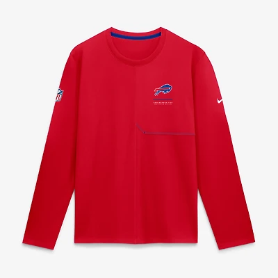 Men's Nike  Red Buffalo Bills Sideline Coaches UV Dri-FIT Long Sleeve Shirt