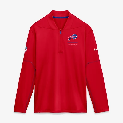 Men's Nike Red Buffalo Bills Sideline Dri-FIT Half-Zip Pullover