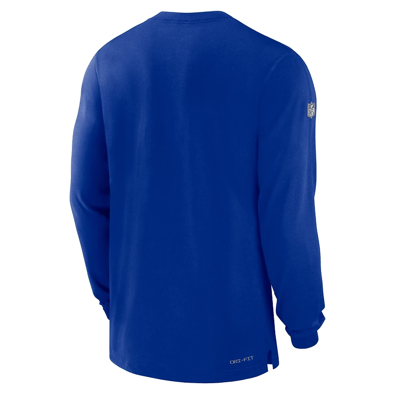 T-shirt à manches longues Nike Royal Buffalo Bills 2023 Sideline Performance pour homme