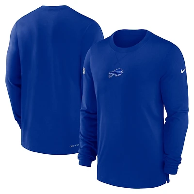 T-shirt à manches longues Nike Royal Buffalo Bills 2023 Sideline Performance pour homme