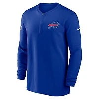 Men's Nike  Royal Buffalo Bills 2023 Sideline Performance Long Sleeve Tri-Blend Quarter-Zip Top