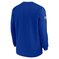 Men's Nike  Royal Buffalo Bills 2023 Sideline Throwback Heavy Brushed Waffle Long Sleeve Top
