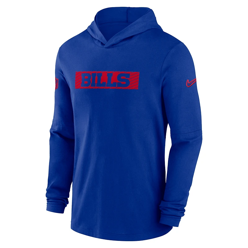 Men's Nike Royal Buffalo Bills 2024/25 Sideline Performance Long Sleeve Hoodie T-Shirt