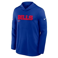 T-shirt à capuche manches longues Nike Royal Buffalo Bills 2025 Sideline Pure Fury Dri-FIT pour homme