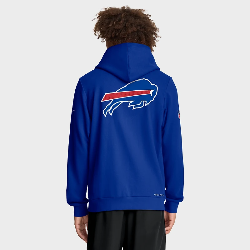 Sweat à capuche Nike Royal Buffalo Bills 2025 Sideline Standard Issue Utility Player Dri-FIT entièrement zippé pour homme