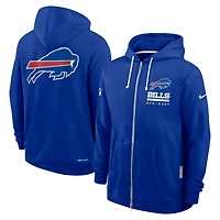Sweat à capuche Nike Royal Buffalo Bills 2025 Sideline Standard Issue Utility Player Dri-FIT entièrement zippé pour homme