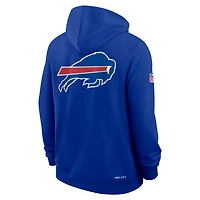 Sweat à capuche Nike Royal Buffalo Bills 2025 Sideline Standard Issue Utility Player Dri-FIT entièrement zippé pour homme