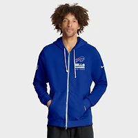 Sweat à capuche Nike Royal Buffalo Bills 2025 Sideline Standard Issue Utility Player Dri-FIT entièrement zippé pour homme