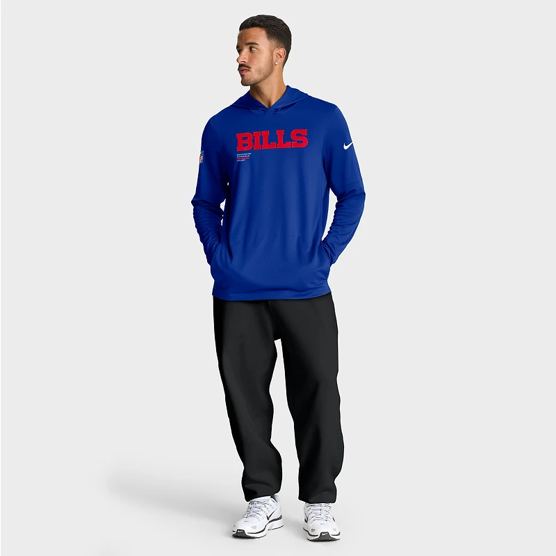 Men's Nike Royal Buffalo Bills Big & Tall Sideline Dri-FIT Long Sleeve Hoodie T-Shirt