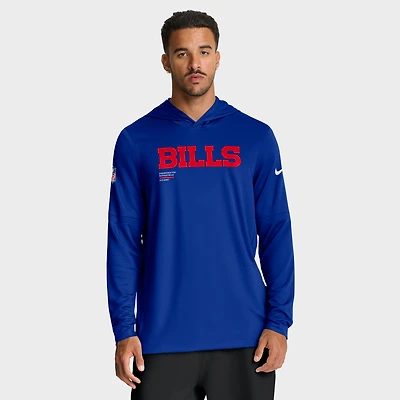 Men's Nike Royal Buffalo Bills Big & Tall Sideline Dri-FIT Long Sleeve Hoodie T-Shirt