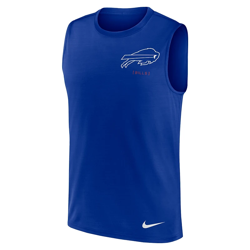 Débardeur Nike Royal Buffalo Bills Dri-FIT Muscle pour homme avec grand logo