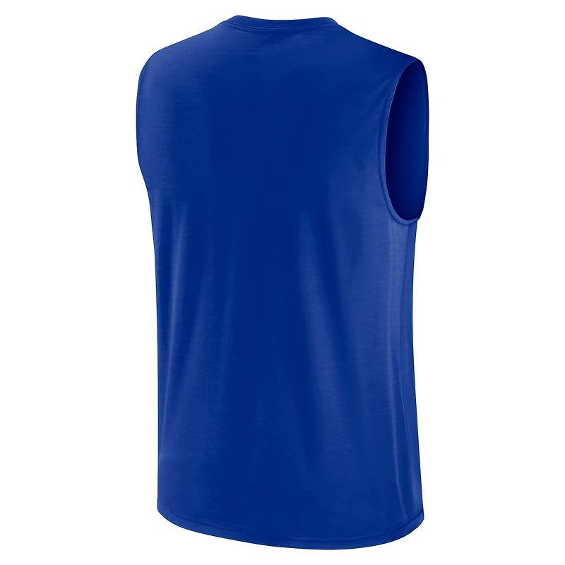 Débardeur Nike Royal Buffalo Bills Dri-FIT Muscle pour homme avec grand logo