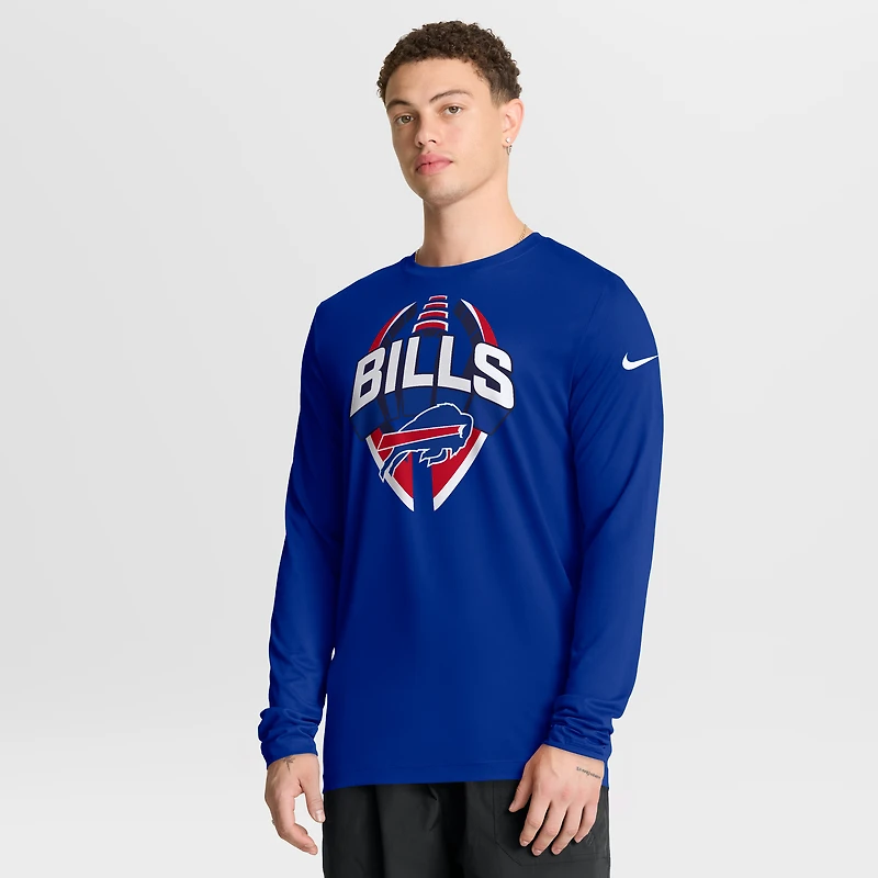 T-shirt Nike Royal Buffalo Bills Primetime Legend Icon Performance à manches longues pour homme