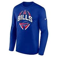T-shirt Nike Royal Buffalo Bills Primetime Legend Icon Performance à manches longues pour homme