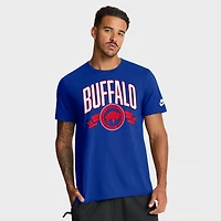 T-shirt Nike Royal Buffalo Bills Rewind pour homme, coupe avant et arrière, essentiel