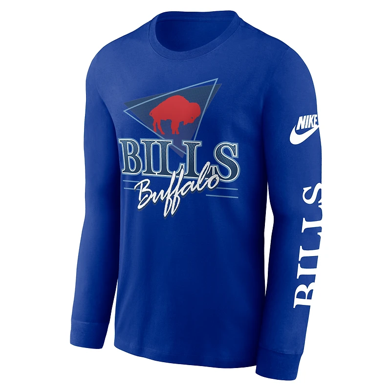 Men's Nike Royal Buffalo Bills Rewind Long Sleeve T-Shirt