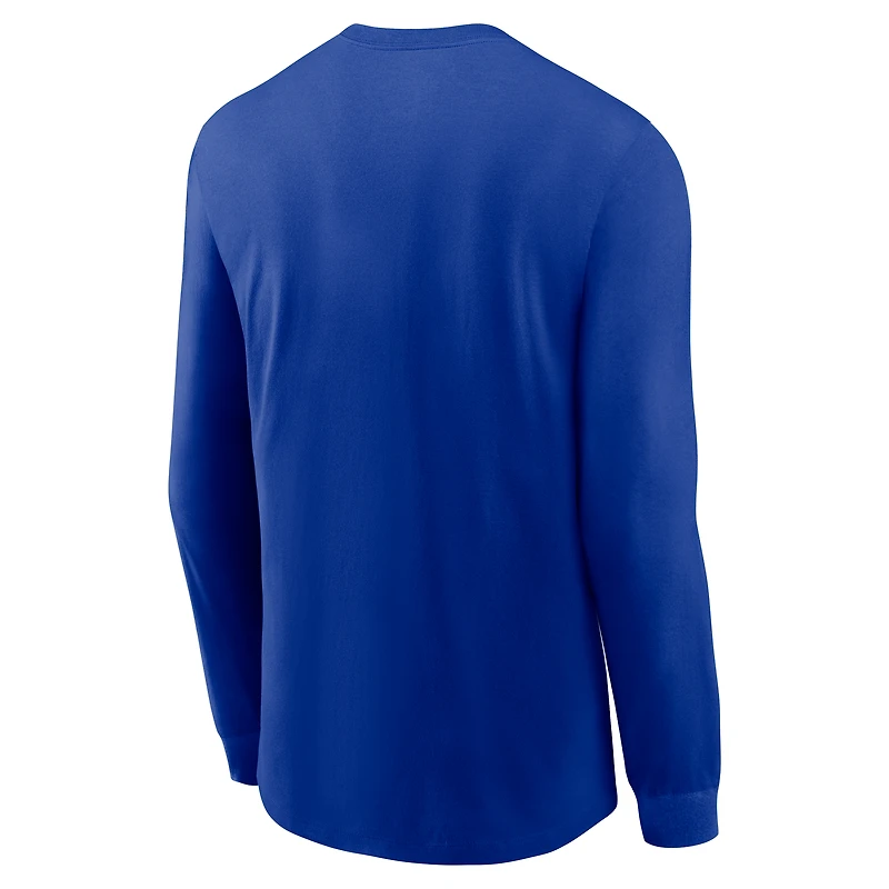 T-shirt à manches longues Nike Royal Buffalo Bills Rewind pour homme