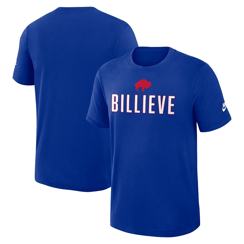 T-shirt Nike Royal Buffalo Bills Rewind Slub Dri-FIT pour homme