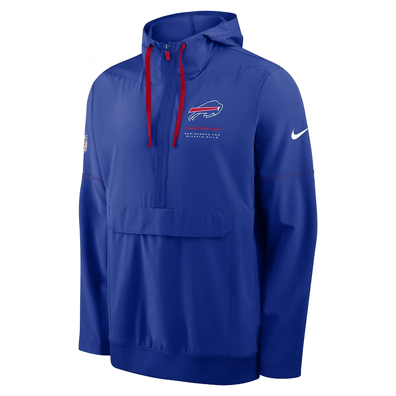 Men's Nike Royal Buffalo Bills Sideline Anorak Half-Zip Hooded Jacket