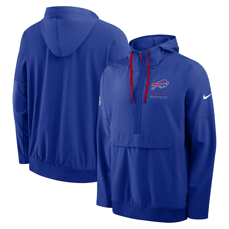 Veste anorak à demi-zip et capuche Nike Royal Buffalo Bills pour homme