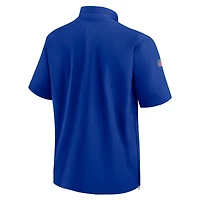 Veste à capuche manches courtes et fermeture éclair quart de touche Nike Royal Buffalo Bills Sideline Coach pour homme