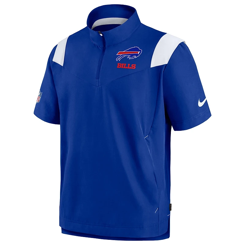 Men's Nike Royal Buffalo Bills Sideline Coaches Chevron Lockup Pullover Top