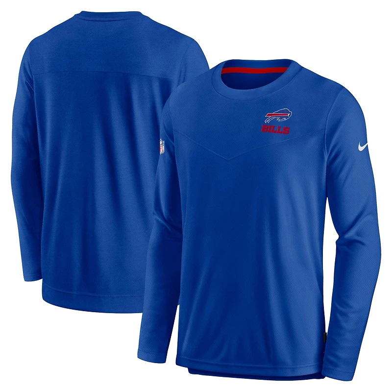 Men's Nike Royal Buffalo Bills Sideline Lockup Performance Pullover Sweatshirt
