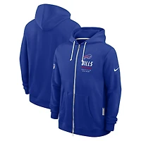 Sweat à capuche zippé Nike Royal Buffalo Bills Sideline Standard Issue Dri-FIT pour homme