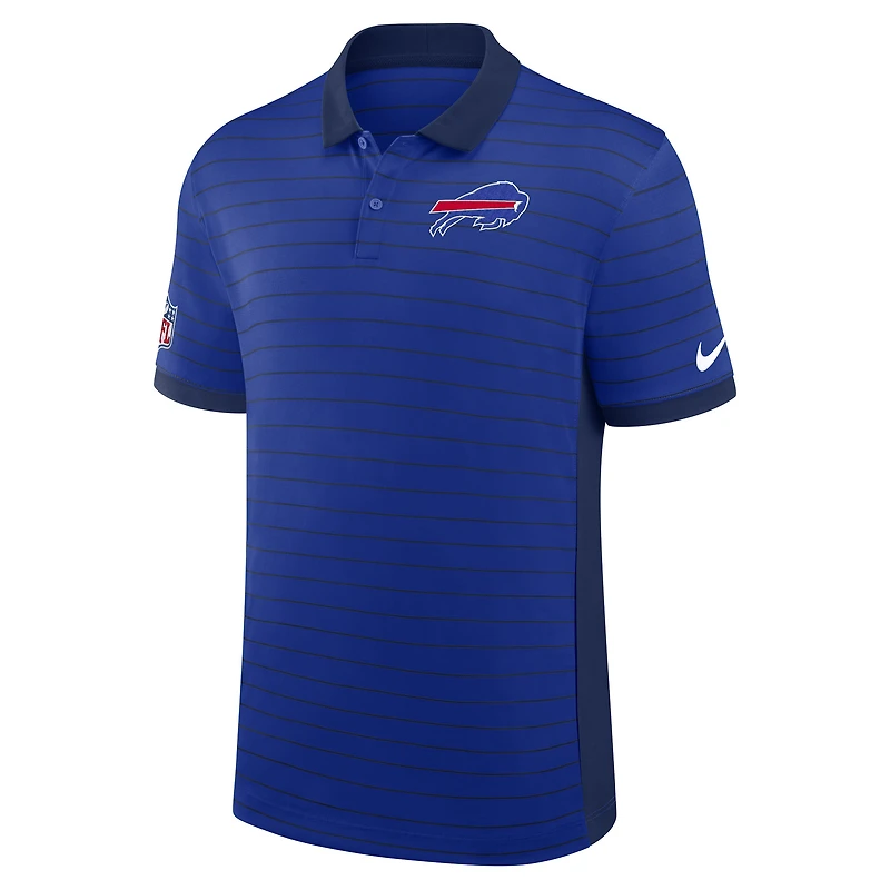 Polo Nike Royal Buffalo Bills Sideline Victory Stripe Dri-FIT pour homme