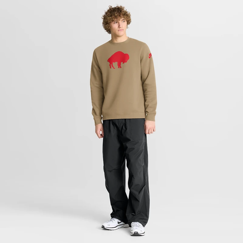 Men's Nike Tan Buffalo Bills Swing Pass Rewind Club Pullover Sweatshirt