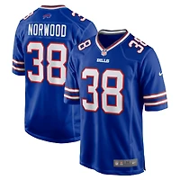 Maillot de match l'équipe Nike Tre Norwood Royal Buffalo Bills pour homme