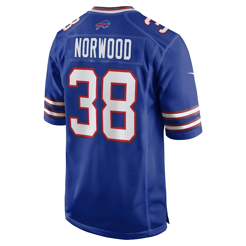 Men's Nike Tre Norwood Royal Buffalo Bills Team Game Jersey