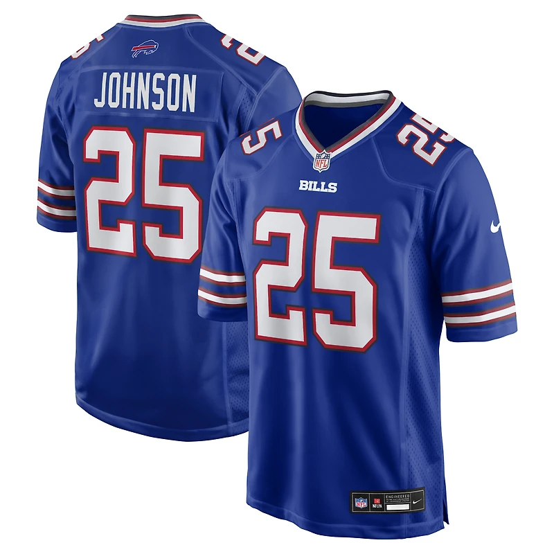 Men's Nike Ty Johnson Royal Buffalo Bills Team Game Jersey
