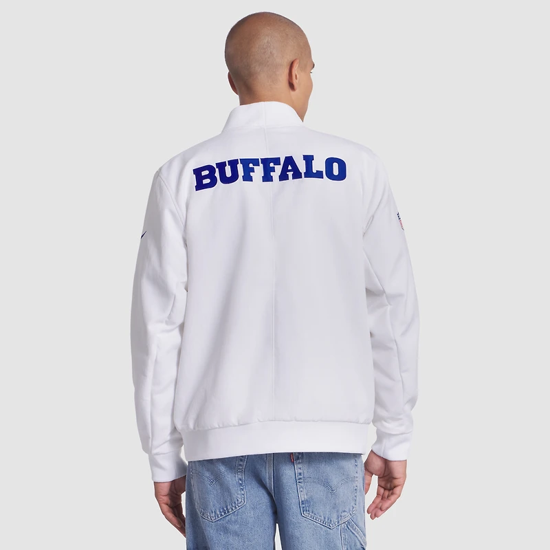 Blouson aviateur Nike blanc à fermeture éclair pour homme, collection Rivalries 2025 des Buffalo Bills