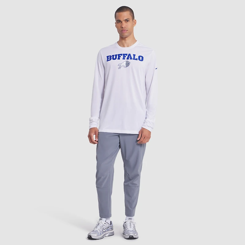 Men's Nike White Buffalo Bills 2025 Rivalries Collection Sideline Legend Dri-FIT Long Sleeve T-Shirt