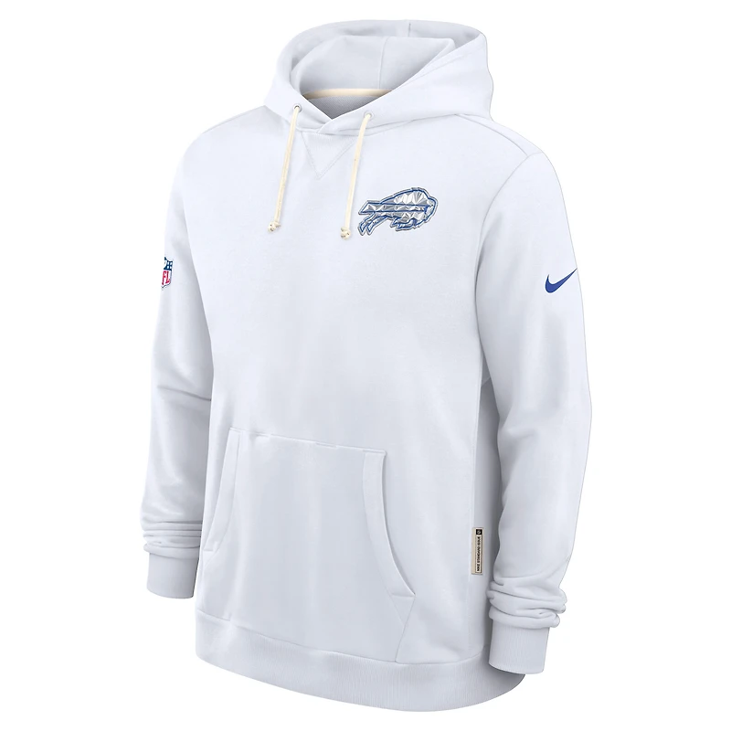 Men's Nike White Buffalo Bills 2025 Rivalries Collection Standard Issue Sideline Dri-FIT Hoodie