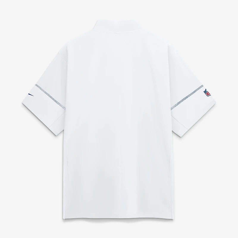 Men's Nike White Buffalo Bills Sideline Short Sleeve Quarter-Zip Coaches Jacket