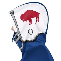 Veste de survêtement à capuche entièrement zippée Pro Player pour homme, couleur bleu royal/rouge, style rétro Buffalo Bills