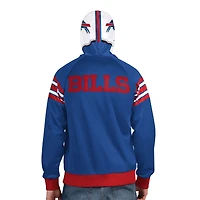 Veste de survêtement à capuche entièrement zippée Pro Player pour homme, bleu royal/blanc, Buffalo Bills Helmet