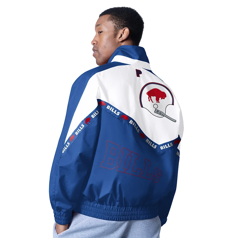 Veste légère entièrement zippée Pro Player pour homme, blanche/bleue, Buffalo Bills Tape II