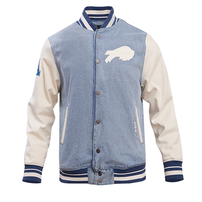 Men's Pro Standard  Denim Buffalo Bills Varsity Blues Full-Snap Jacket