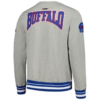 Men's Pro Standard Heather Gray Buffalo Bills Crest Emblem Pullover Sweatshirt