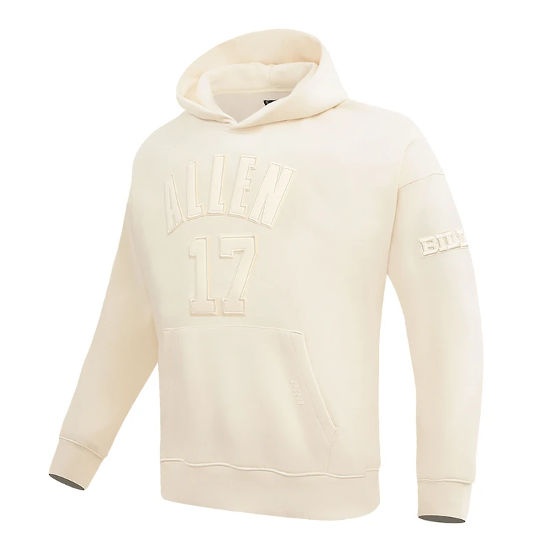 Sweat à capuche Pro Standard pour hommes Josh Allen crème Buffalo Bills nom et numéro du joueur