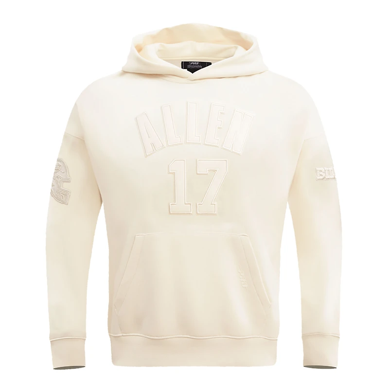 Sweat à capuche Pro Standard pour hommes Josh Allen crème Buffalo Bills nom et numéro du joueur