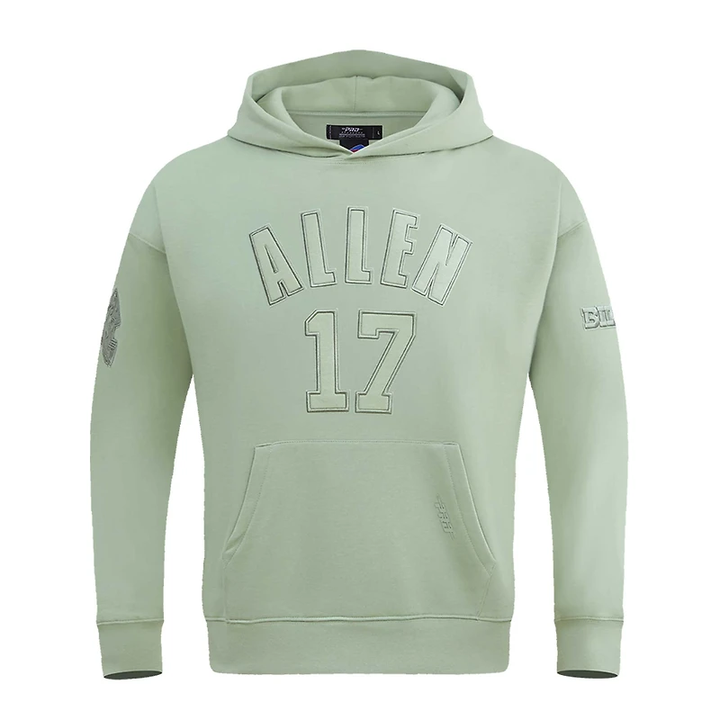 Men's Pro Standard Josh Allen Light Green Buffalo Bills Player Name & Number Pullover Hoodie
