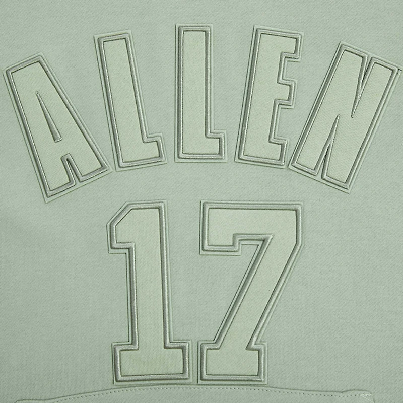 Men's Pro Standard Josh Allen Light Green Buffalo Bills Player Name & Number Pullover Hoodie